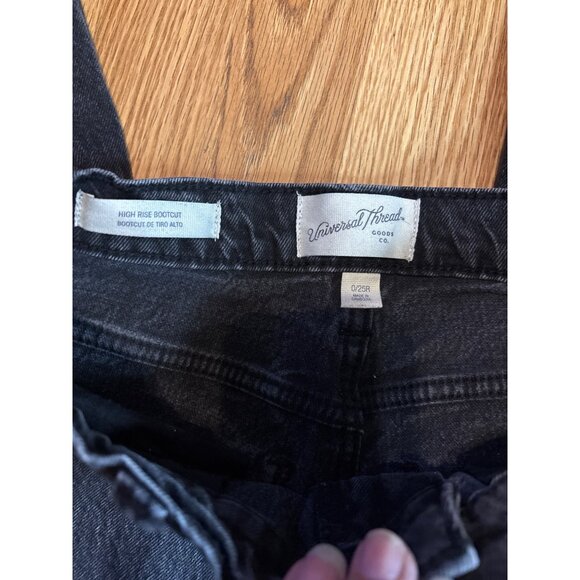 Universal Thread High Rise Bootcut Jeans In Washed Black Denim - Size 2 (0/25R) - Picture 6 of 7